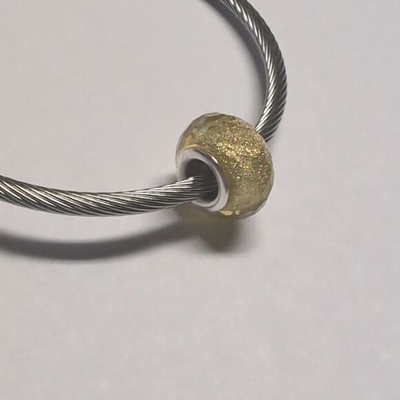 Yellow Glittery Charm for Pandora Style Bracelet - Picture 4 of 4